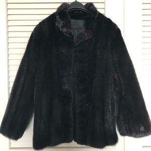 VINTAGE dyed ranch MINK coat // Sz XS-S